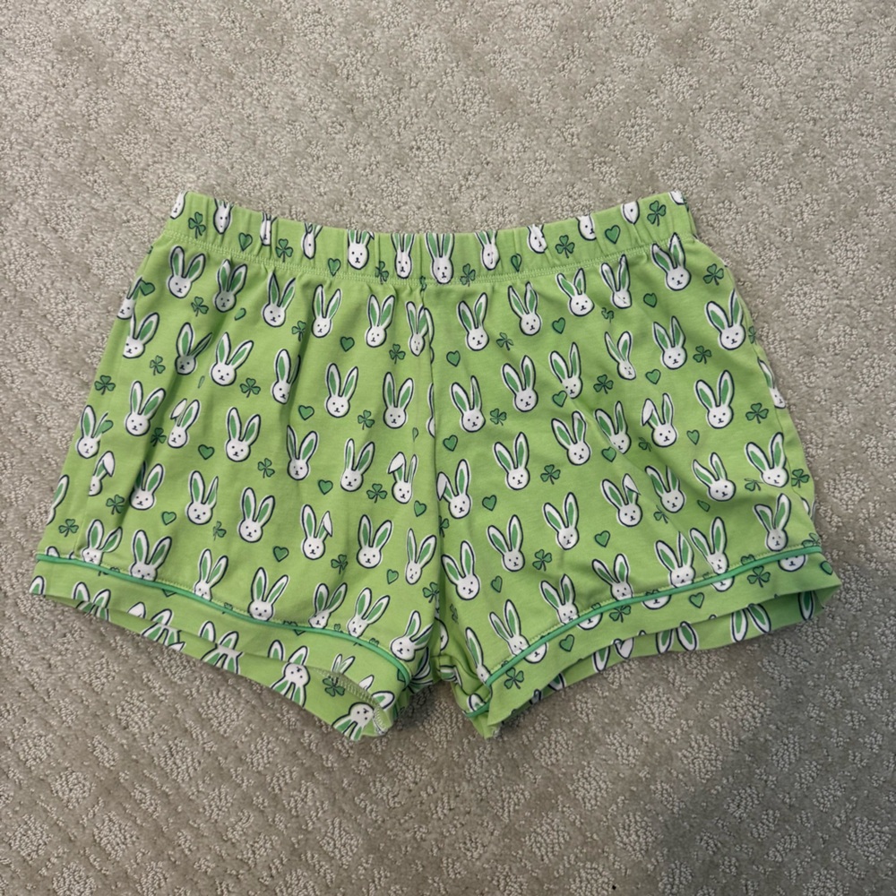 Roller Rabbit Green Lucky Bunny Polo Pajama Shorts